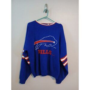 Men's Vintage Buffalo Bills  Barrell Acrylic Knit Football Sweater Size Large